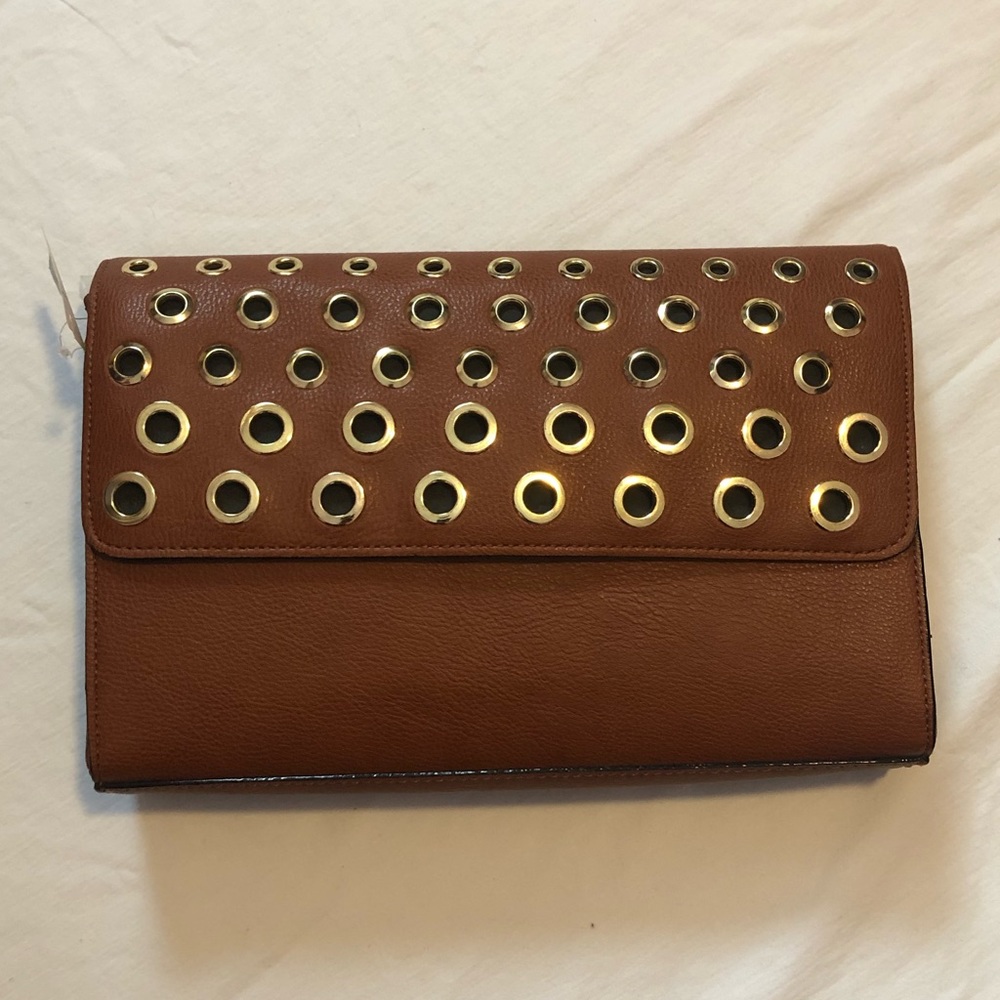NWT Brown Leather Crossbody / Clutch